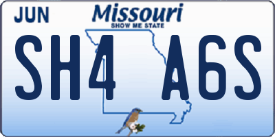 MO license plate SH4A6S