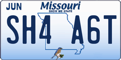 MO license plate SH4A6T