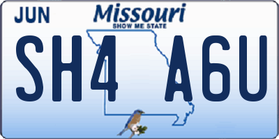 MO license plate SH4A6U