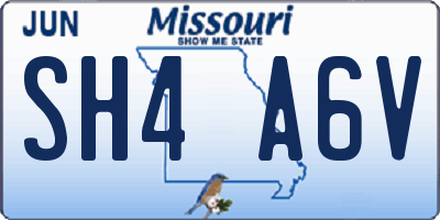 MO license plate SH4A6V