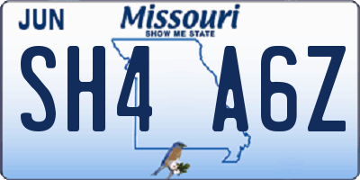MO license plate SH4A6Z