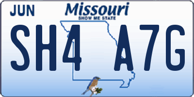 MO license plate SH4A7G