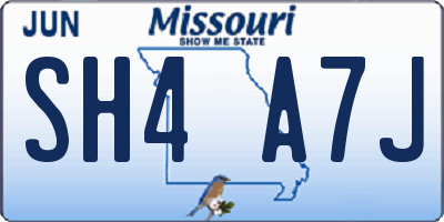 MO license plate SH4A7J