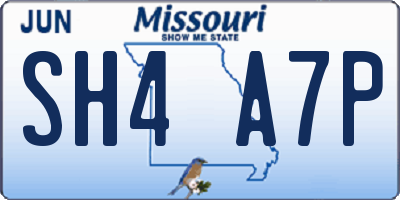 MO license plate SH4A7P