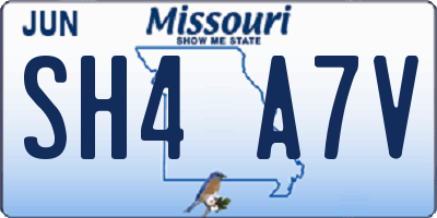 MO license plate SH4A7V