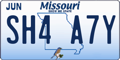 MO license plate SH4A7Y