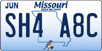 MO license plate SH4A8C