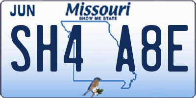 MO license plate SH4A8E