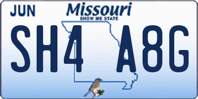 MO license plate SH4A8G