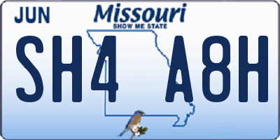 MO license plate SH4A8H