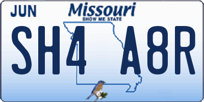 MO license plate SH4A8R