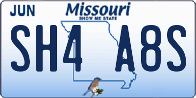 MO license plate SH4A8S