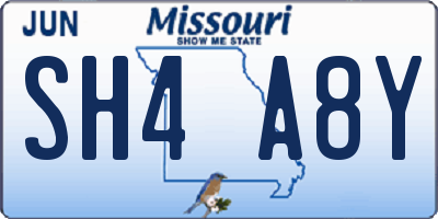 MO license plate SH4A8Y
