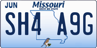 MO license plate SH4A9G