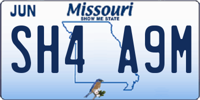 MO license plate SH4A9M