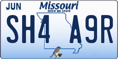 MO license plate SH4A9R