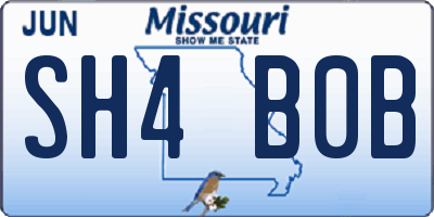 MO license plate SH4B0B