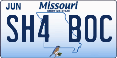 MO license plate SH4B0C