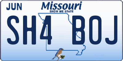 MO license plate SH4B0J