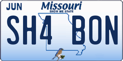 MO license plate SH4B0N