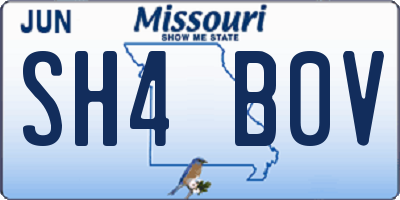 MO license plate SH4B0V