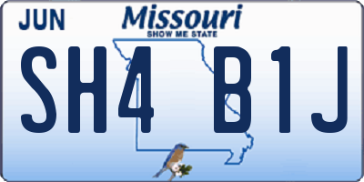 MO license plate SH4B1J