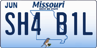 MO license plate SH4B1L