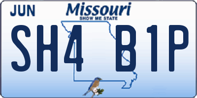 MO license plate SH4B1P