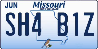 MO license plate SH4B1Z