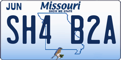 MO license plate SH4B2A