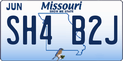 MO license plate SH4B2J