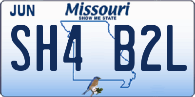 MO license plate SH4B2L