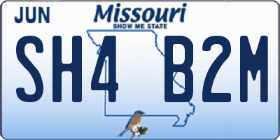 MO license plate SH4B2M