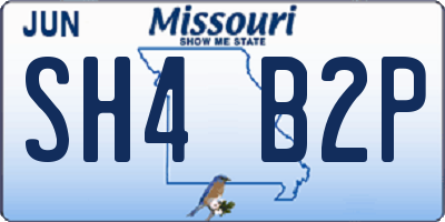 MO license plate SH4B2P