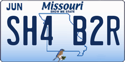 MO license plate SH4B2R