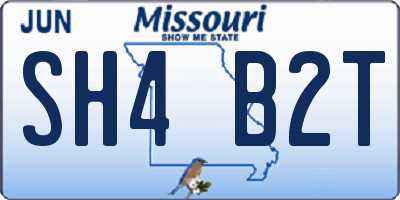 MO license plate SH4B2T