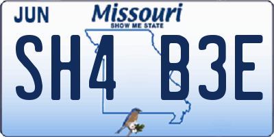 MO license plate SH4B3E