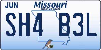 MO license plate SH4B3L