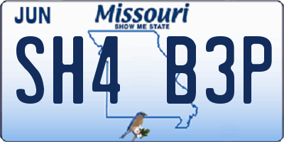 MO license plate SH4B3P