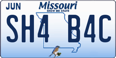 MO license plate SH4B4C