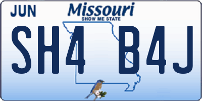 MO license plate SH4B4J