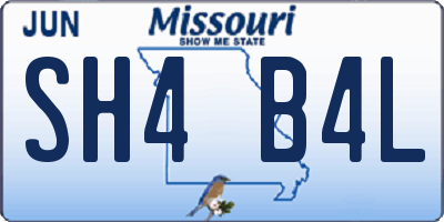 MO license plate SH4B4L