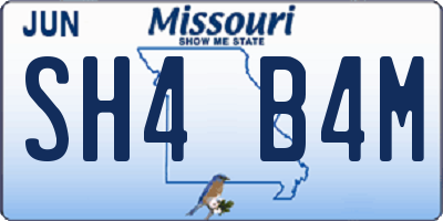 MO license plate SH4B4M