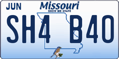 MO license plate SH4B4O