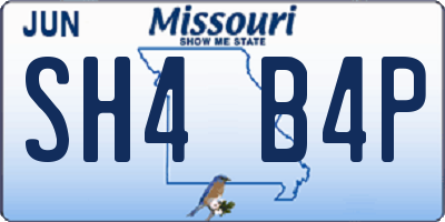 MO license plate SH4B4P