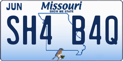 MO license plate SH4B4Q