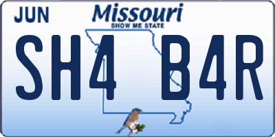 MO license plate SH4B4R