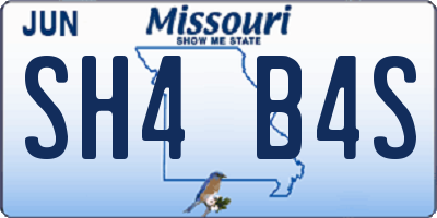 MO license plate SH4B4S