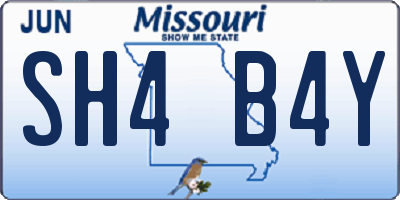 MO license plate SH4B4Y