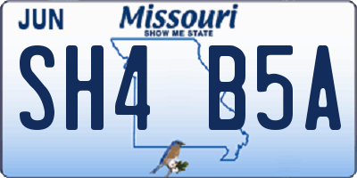 MO license plate SH4B5A